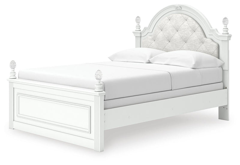 Kozlani White Full Upholstered Panel Bed - PCB1819B6