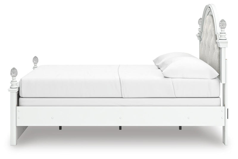 Kozlani White Full Upholstered Panel Bed - PCB1819B6