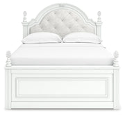 Kozlani White Full Upholstered Panel Bed with Storage - PCB1819B18