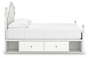 Kozlani White Full Upholstered Panel Bed with Storage - PCB1819B18