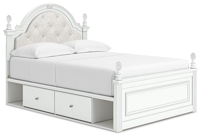 Kozlani White Full Upholstered Panel Storage Bed - PCB1819B10