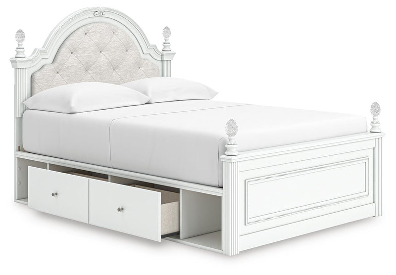 Kozlani White Full Upholstered Panel Storage Bed - PCB1819B10