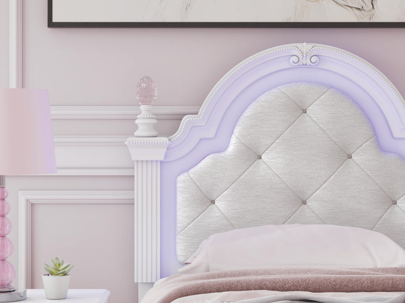 Kozlani White Twin Upholstered Panel Bed - PCB1819B5