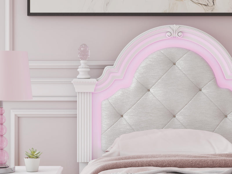 Kozlani White Twin Upholstered Panel Bed - PCB1819B5