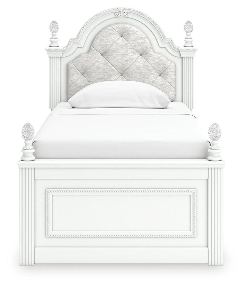 Kozlani White Twin Upholstered Panel Bed - PCB1819B5