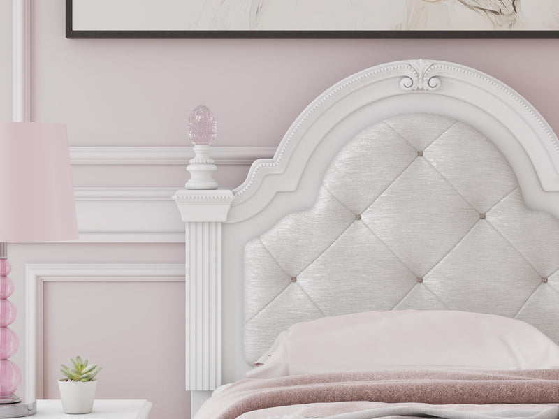 Kozlani White Twin Upholstered Panel Bed - PCB1819B5