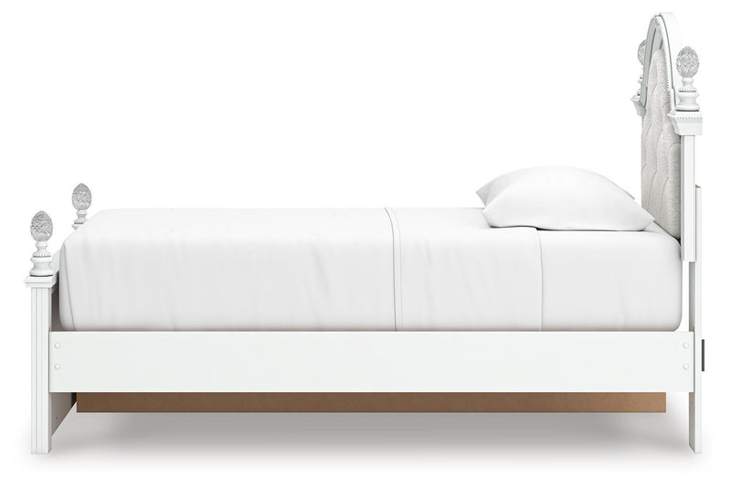 Kozlani White Twin Upholstered Panel Storage Bed - PCB1819B9