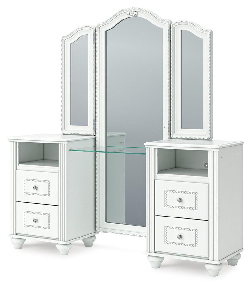 Kozlani White Vanity with Mirror - PCB1819B16