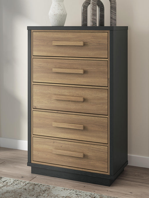 Kozmour Black/Brown Chest of Drawers - EB1460-245