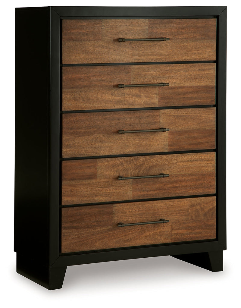 Kraeburn Brown/Black Chest of Drawers from Ashley - Luna Furniture
