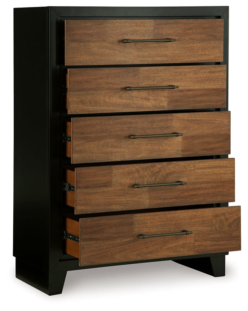 Kraeburn Brown/Black Chest of Drawers from Ashley - Luna Furniture