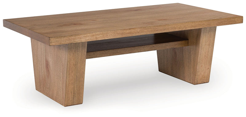 Kristiland Coffee Table with 1 End Table in Light Brown - PKG019335
