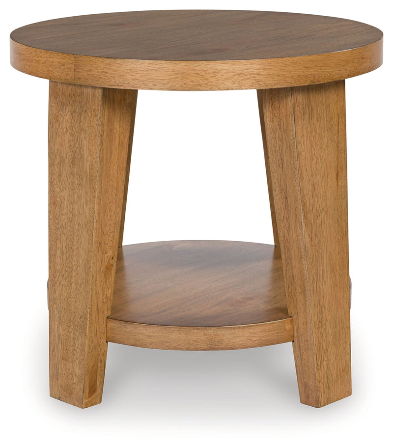 Kristiland Coffee Table with 1 End Table in Light Brown - PKG019335