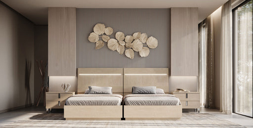 Kroma Sand Birch 48" Bed Set - p14026