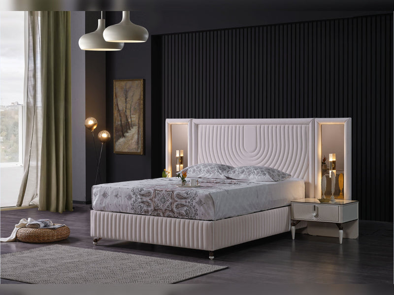 Kuvars Nightstand With Back Part - 120-KUV-NS