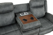 [L360-L] Palm - Loveseat (Gray), Fabric, Gray With : Console, Cup Holder, Power Source, USB Charger, Rocker. Box: 1 of 1 Each - L360-L