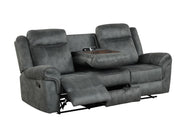 [L360-L] Palm - Loveseat (Gray), Fabric, Gray With : Console, Cup Holder, Power Source, USB Charger, Rocker. Box: 1 of 1 Each - L360-L
