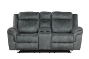 [L360-L] Palm - Loveseat (Gray), Fabric, Gray With : Console, Cup Holder, Power Source, USB Charger, Rocker. Box: 1 of 1 Each - L360-L
