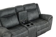 [L360-L] Palm - Loveseat (Gray), Fabric, Gray With : Console, Cup Holder, Power Source, USB Charger, Rocker. Box: 1 of 1 Each - L360-L