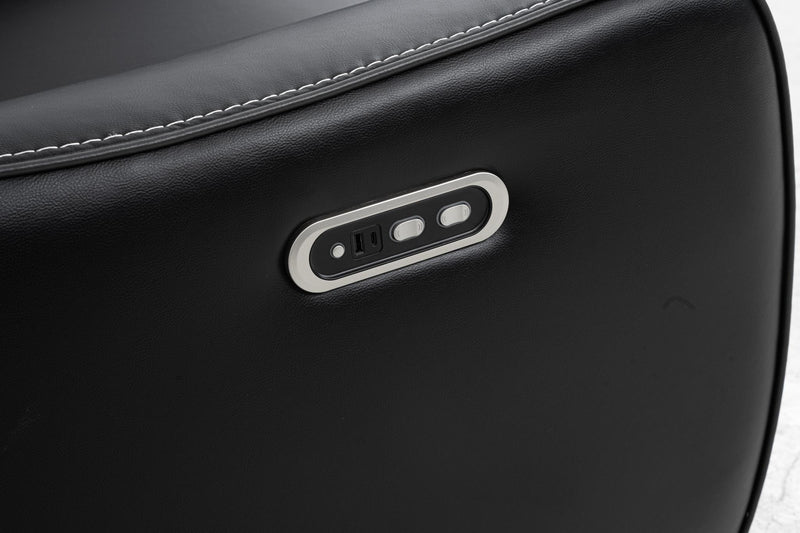 [L367-S] London - Sofa (Black), Air Leather, Black With : Power Headrest, USB, Type C Charger, Zero Gravity Box: 1 of 1 Each - L367-S