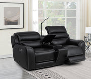 [L367-SLR] London - SLR (Black), Air Leather, Black With : Power Headrest, Power Source , Wireless Charger, Pull-Out Cup Holders, Reading Light, USB, Type C Charger, Zero Gravity Each - L367-SLR