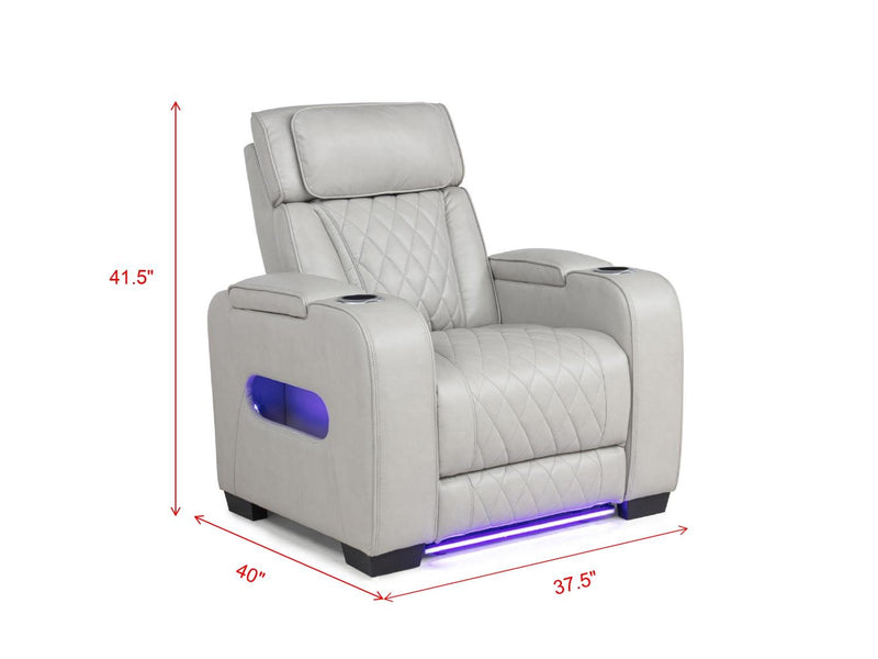 L401 - Polax Grey 3PC (Power Sofa & Loveseat & Recliner) - L401-Grey-3PC