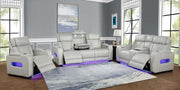 L401 - Polax Grey Power Loveseat W/ PWR Headrest - L401-2
