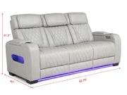 L401 - Polax Grey Power Loveseat W/ PWR Headrest - L401-2