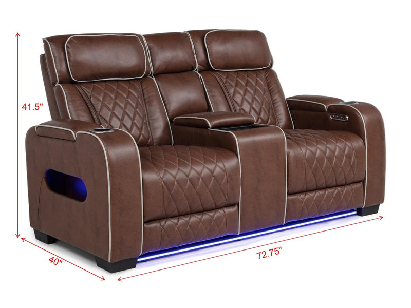 L402 - Polax Brown 3PC (Power Sofa & Loveseat & Recliner) - L402-Brown-3PC