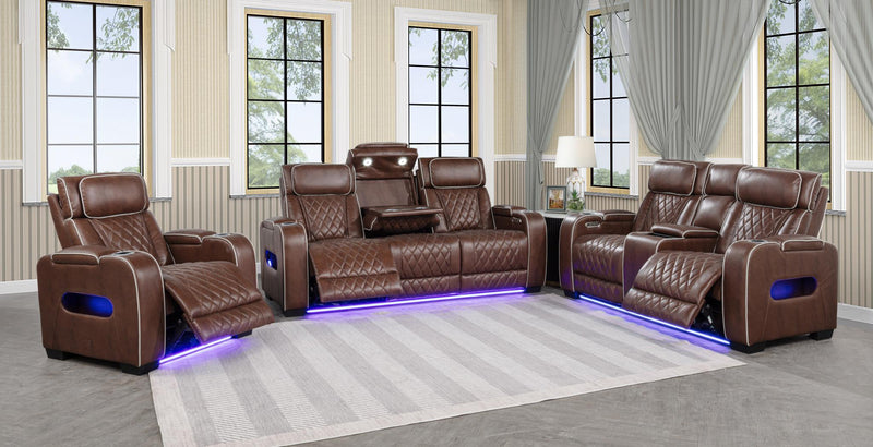 L402 - Polax Brown Power Recliner W/ PWR Headrest - L402-1