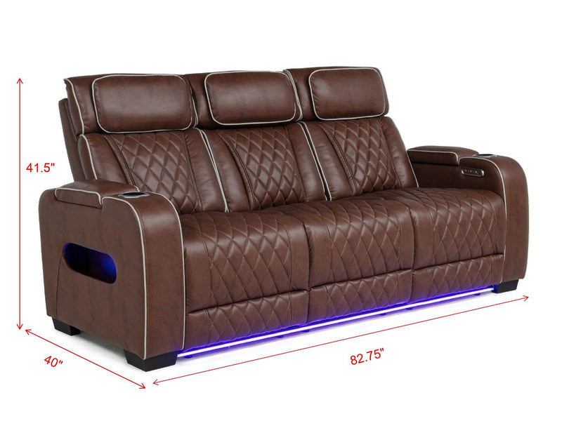 L402 - Polax Brown Power Recliner W/ PWR Headrest - L402-1