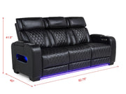 L403 - Polax Black 3PC (Power Sofa & Loveseat & Recliner) - L403-Black-3PC