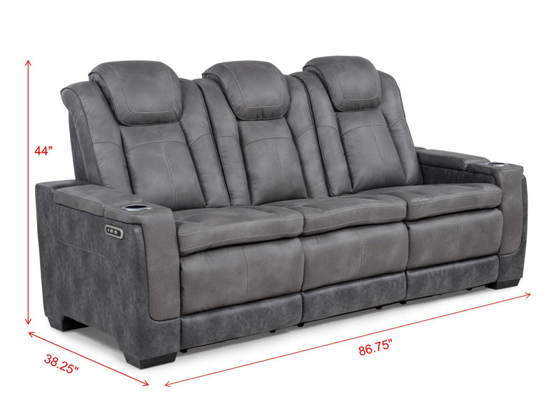 L407 - Janet Grey 2PC (Power Sofa & Loveseat) - L407-Grey-2PC