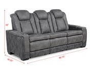 L407 - Janet Grey 3PC (Power Sofa & Loveseat & Recliner) - L407-Grey-3PC