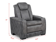 L407 - Janet Grey 3PC (Power Sofa & Loveseat & Recliner) - L407-Grey-3PC