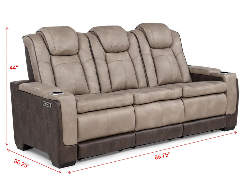 L408 - Janet Brown 2PC (Power Sofa & Loveseat) - L408-Brown-2PC