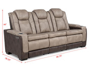 L408 - Janet Brown 3PC (Power Sofa & Loveseat & Recliner) - L408-Brown-3PC