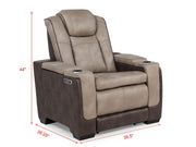 L408 - Janet Brown Power Loveseat W/ PWR Headrest - L408-2