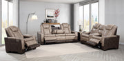 L408 - Janet Brown Power Sofa W/ PWR Headrest - L408-3