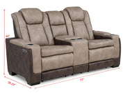 L408 - Janet Brown Power Sofa W/ PWR Headrest - L408-3
