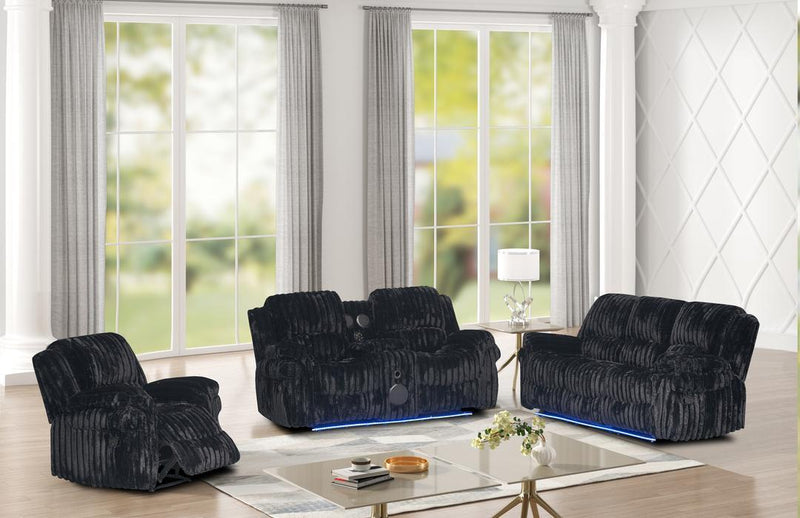 L435 - Cesar ( Black ) RECLINING SOFA - L435-3