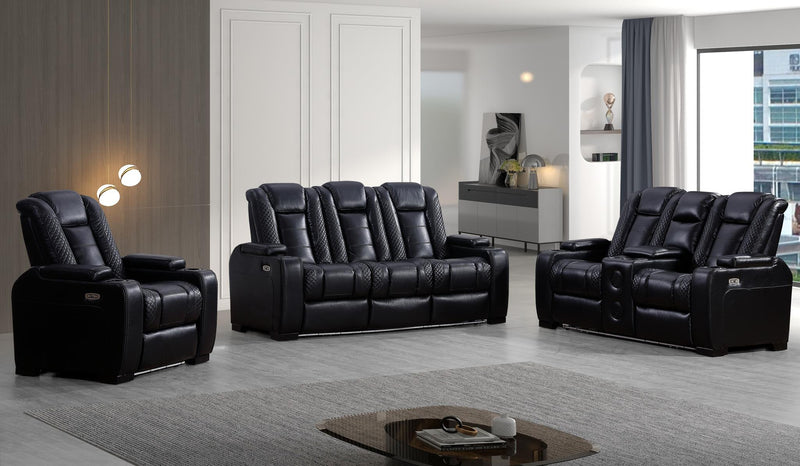 L440 - Knox Black Power Recliner W/ PWR Headrest (Black) - L440-1