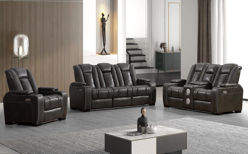 L441 - Knox Grey 3PC (Power Sofa & Loveseat & Recliner) - L441-Grey-3pc