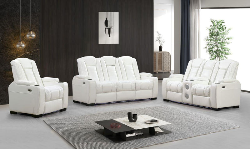 L443 - Knox White 3PC (Power Sofa & Loveseat & Recliner) - L443-White-3PC