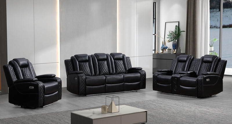 L445 - Knox Black 2PC (Power Sofa & Loveseat) - L445-Black-2PC