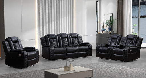 L445 - Knox Black 2PC (Power Sofa & Loveseat) - L445-Black-2PC