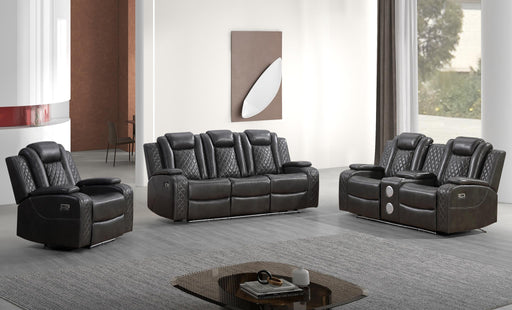 L446 - Knox Grey 3PC (Power Sofa & Loveseat & Recliner) - L446-Grey-3PC