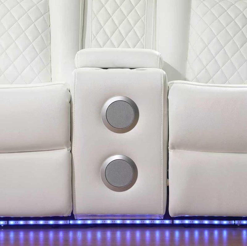 L447 - Knox White 3PC (Power Sofa & Loveseat & Recliner) - L447-White-3PC