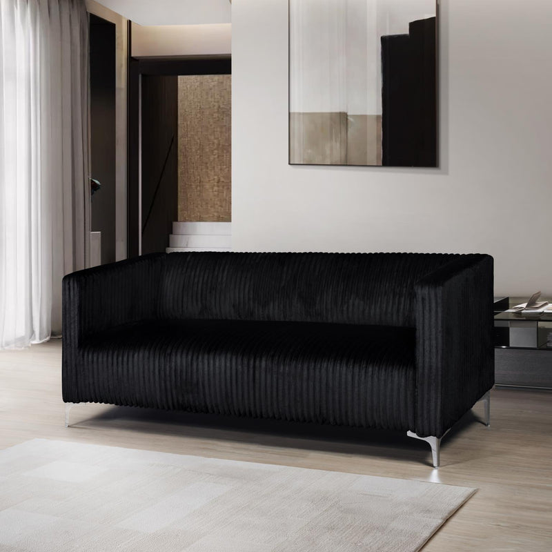 [L454-S] Austin - Sofa (Black), Velvet, Black With : N/A Box: 1 of 1 Each - L454-S
