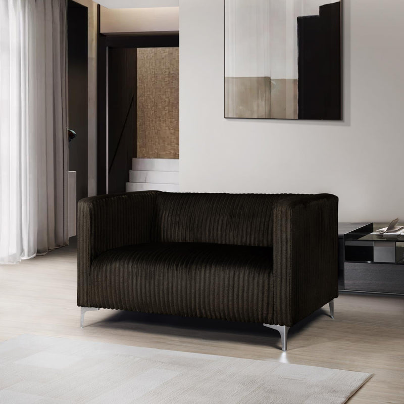 [L456-L] Austin - Loveseat (Brown), Velvet, Brown With : N/A Box: 1 of 1 Each - L456-L